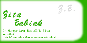 zita babiak business card